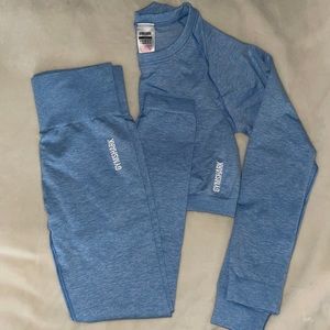 Gymshark Adapt Marl Seamless leggings and top set - Blue 💙🦋